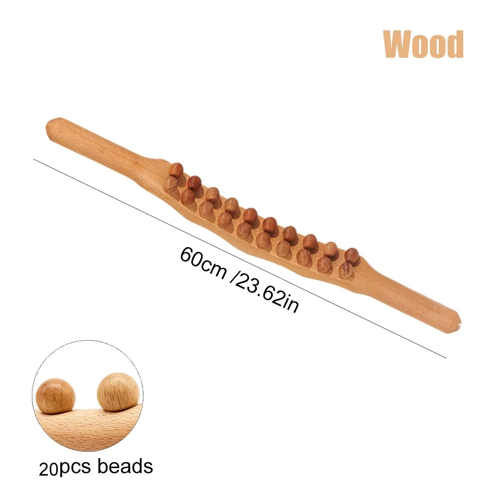 Glatt tre Gua Sha massasje stav, perfekt for dyp avslapning og naturlig stresslindring.