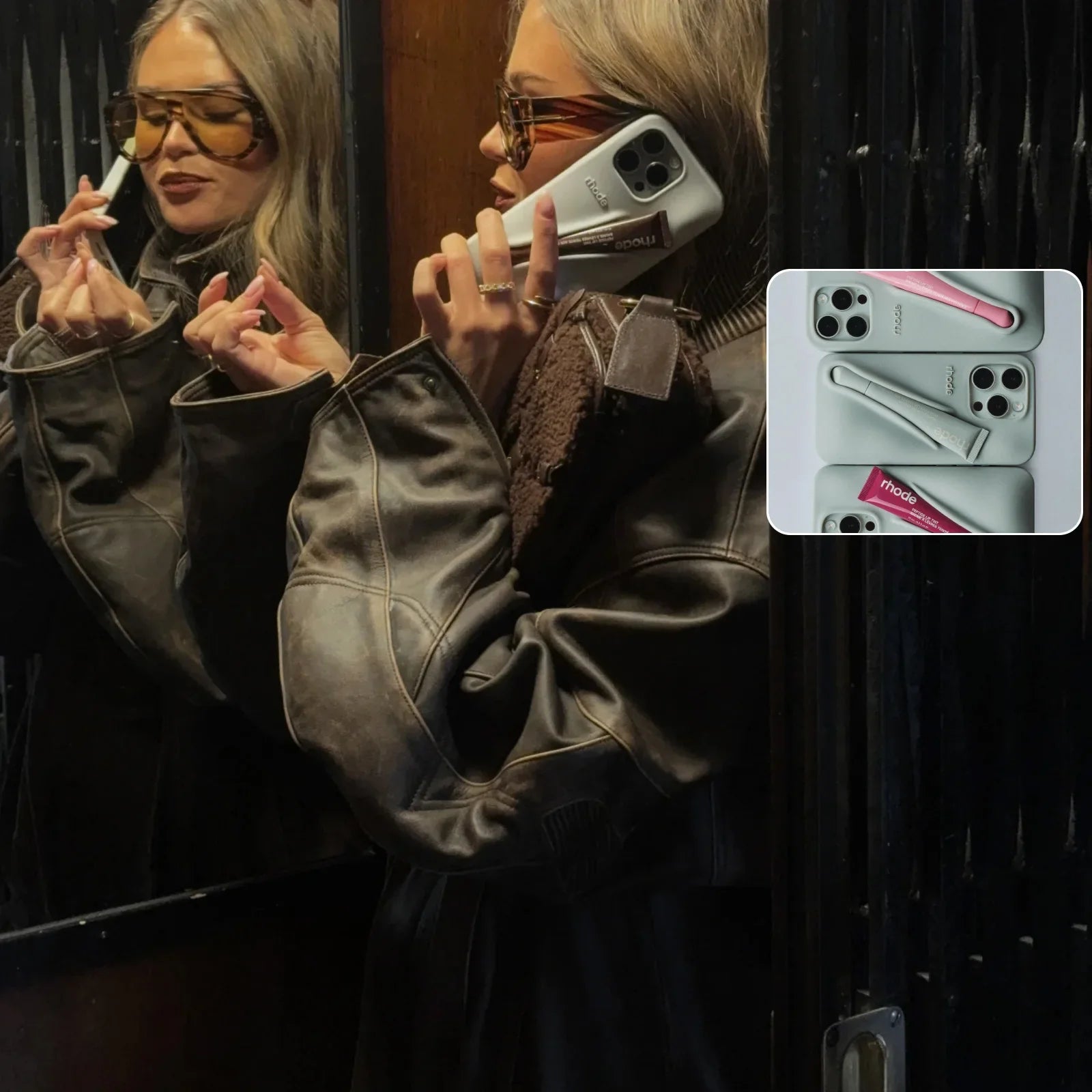 Stilrent iPhone deksel for alle modeller (13-17) med lipgloss. Sikker og trendy mobilbeskyttelse.