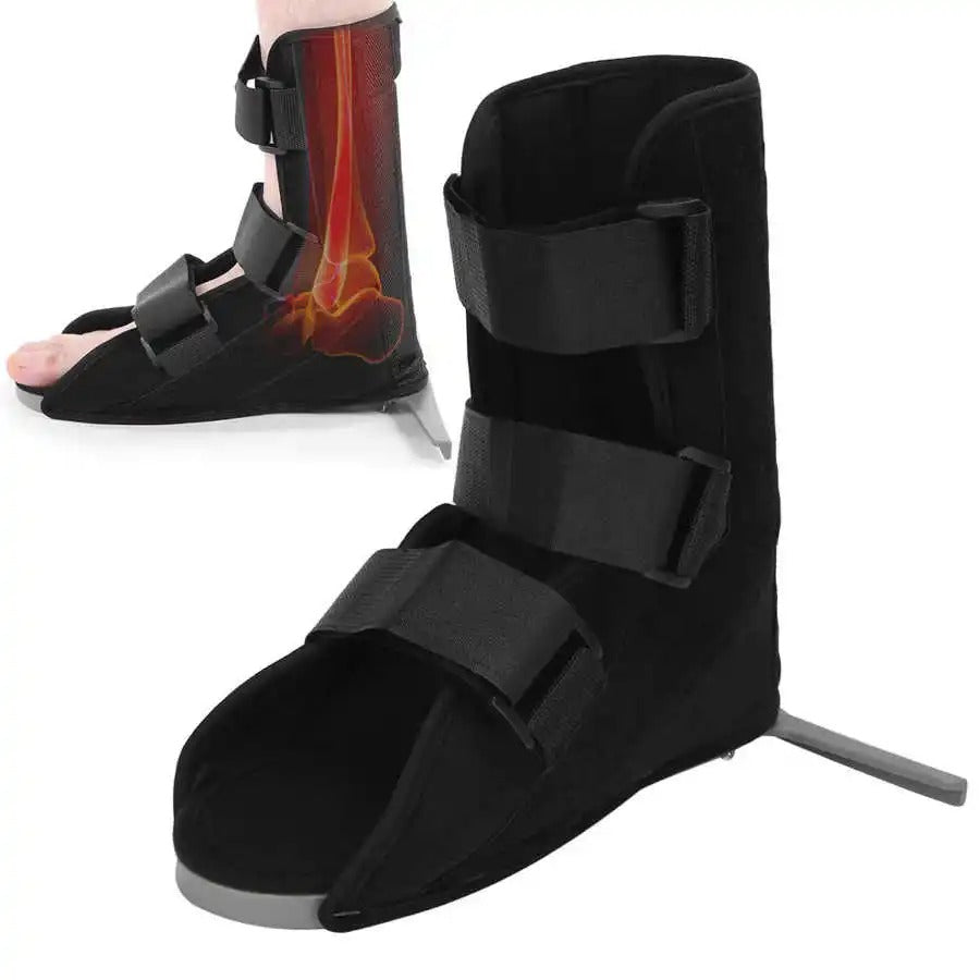 Solid ankelstøtte for stabilisering og beskyttelse ved forstuing eller skade. Unisex justerbar modell for fot.
