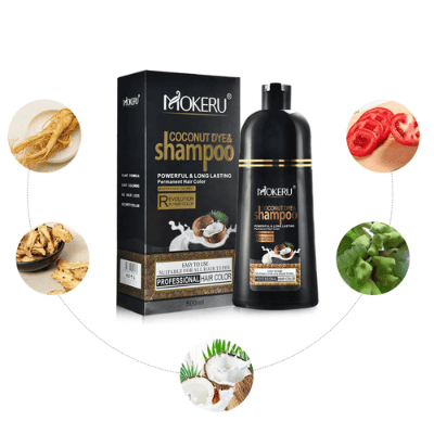 Kokosolje hårfargesjampo for langvarig naturlig farge og fantastisk glans. Sunt hårpleie.