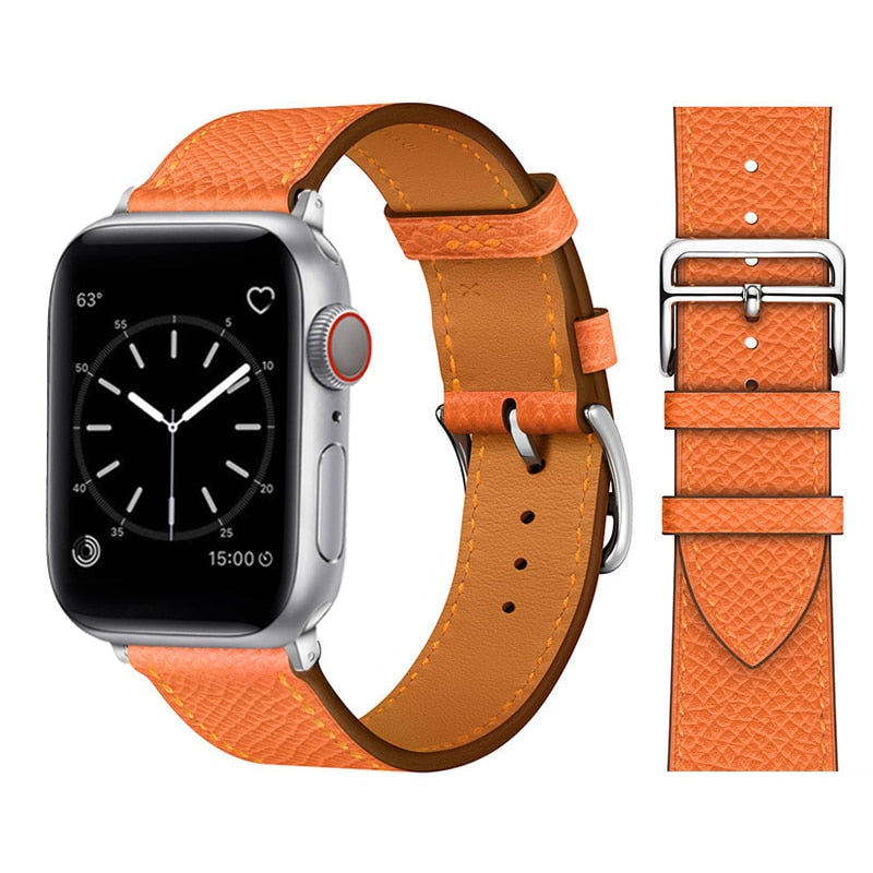 Unisex kunstlærarmbånd for Apple Watch, høykvalitets utførelse, smartklokke klokkearmbånd