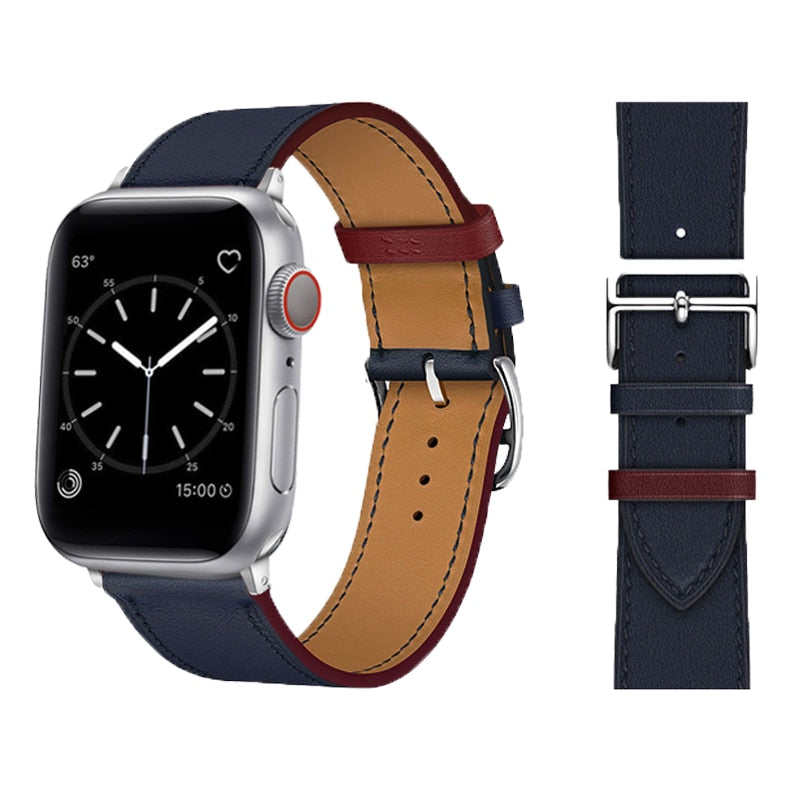 Svart unisex kunstlærarmbånd for Apple Watch, komfortabelt og elegant design