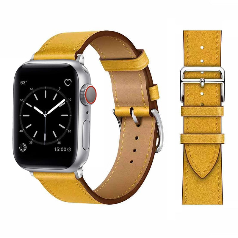 Kunstlærarmbånd for Apple Watch i mørkeblått, stilig klokkearmbånd for menn