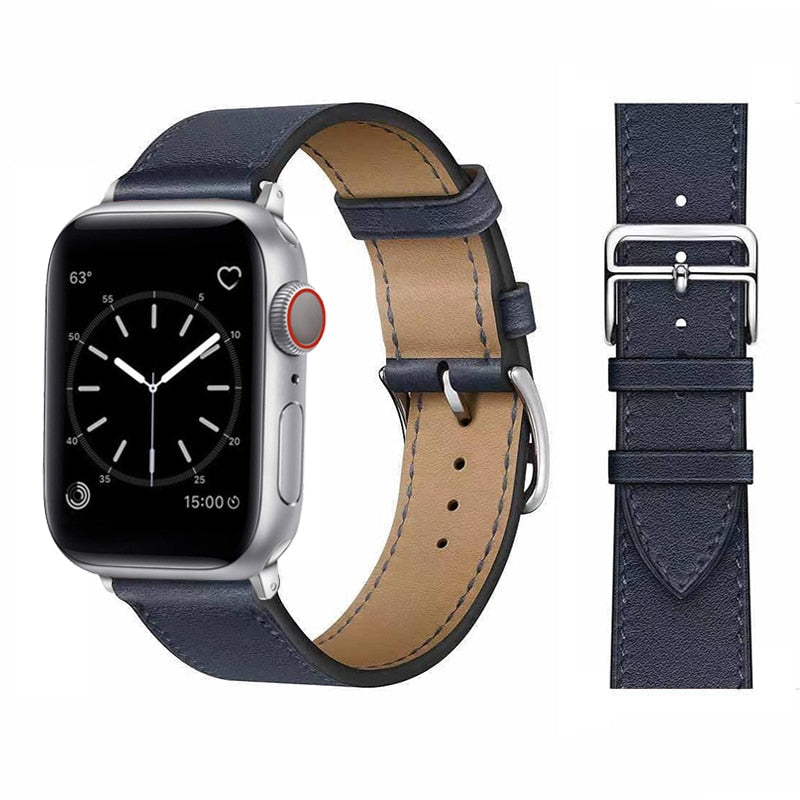 Ulike farger av unisex kunstlærarmbånd for Apple Watch, luksuriøst tilbehør