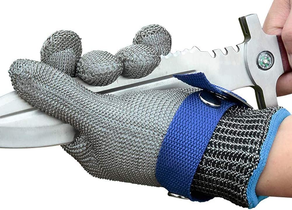 Ergonomisk utformet unisex arbeidshanske i rustfritt stål, gir komfortabel og kuttbestandig beskyttelse.