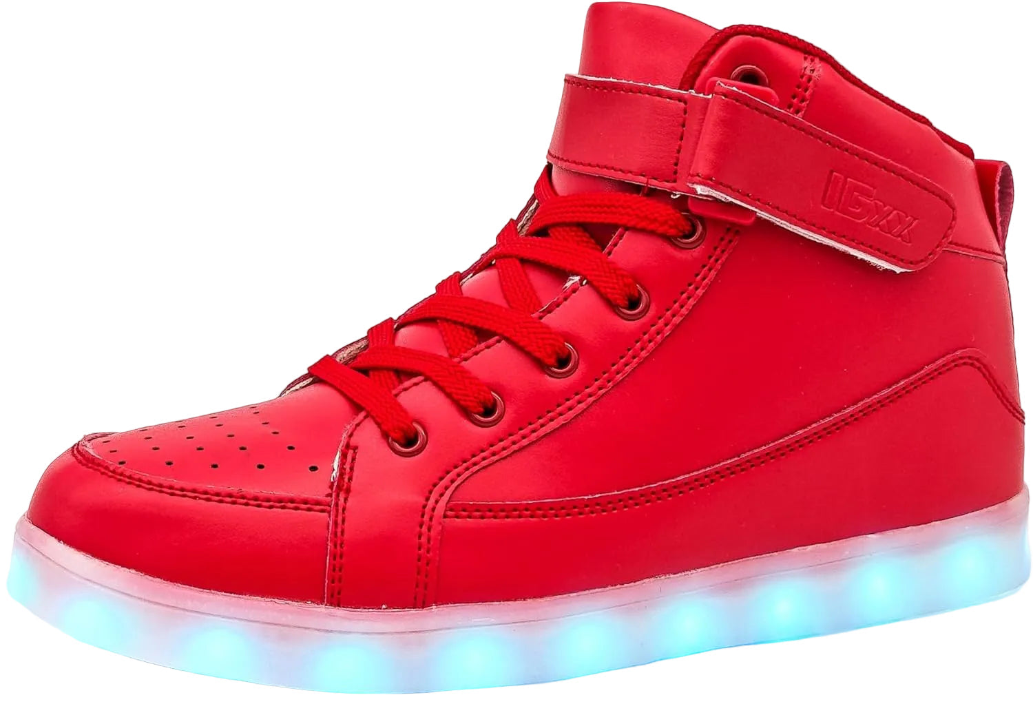 Unisex LED sneakers i helfigur, lyser opp med flere farger. Trendy, oppladbare festsko for voksne.