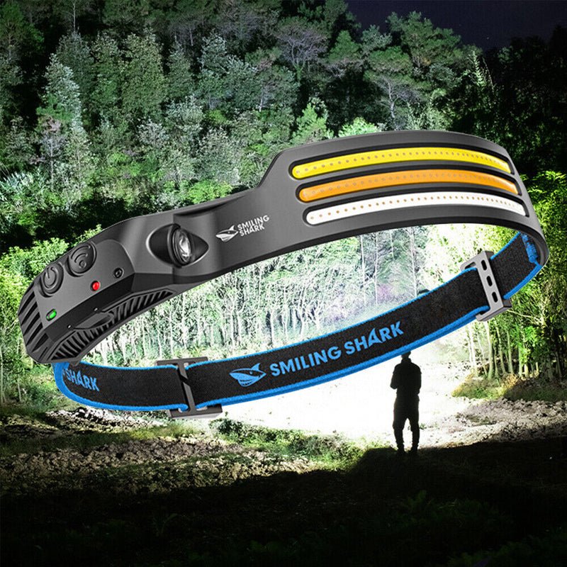 Unisex LED USB-oppladbar hodelykt for utendørsaktiviteter med kraftig lys og lang rekkevidde.