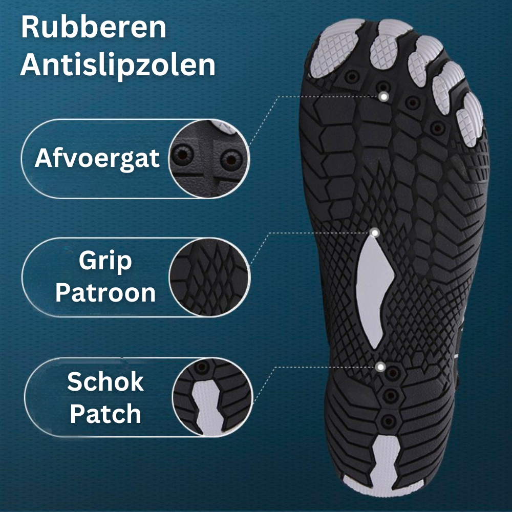 Fleksible unisex vannsko med pustende materiale, komfortable for lange dager ved vannet.
