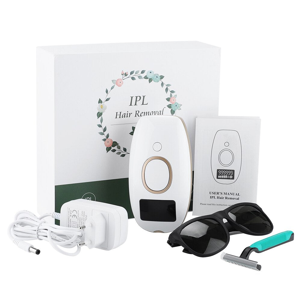 Høyteknologisk IPL-epilator for permanent hårfjerning. Unisex, smertefri og gir glatt hud hjemme.