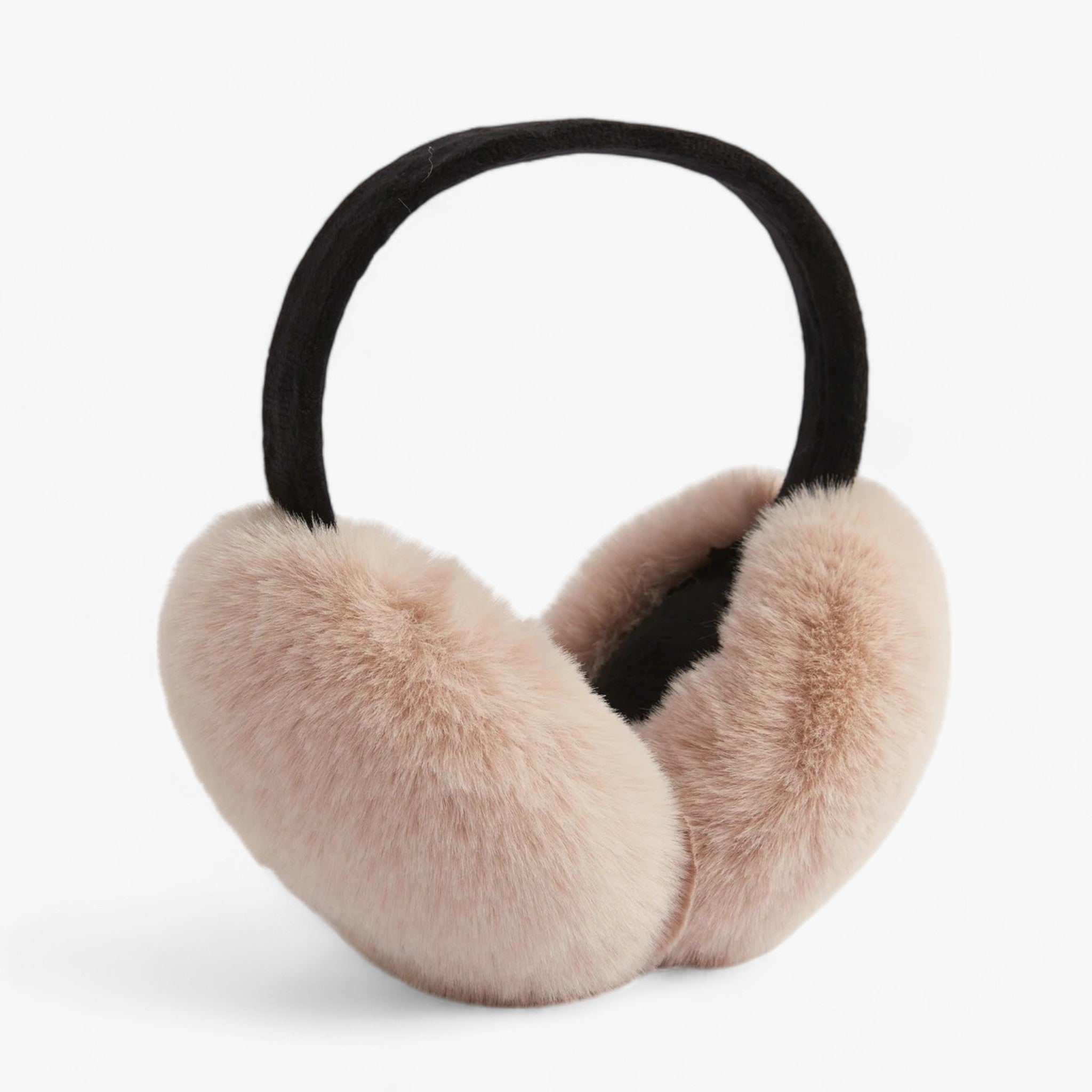 Myke fuskepels ørevarmere som holder ørene varme i kulda, sammenleggbare design.