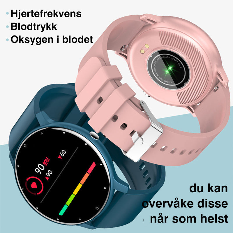 Nærbilde av smartklokke-remmen, viser komfortabelt og slitesterkt materiale for aktiv bruk.
