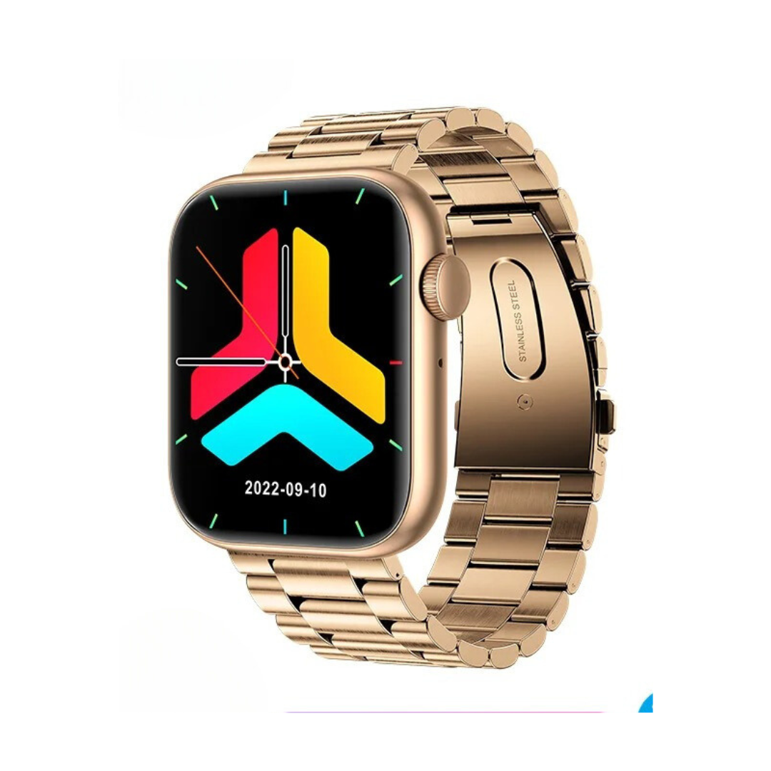 Elegant unisex smartklokke som måler aktivitet og puls, med Bluetooth, vanntett og trådløs lading.