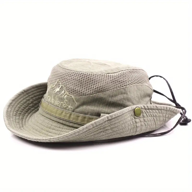 Unisex solhatt med bred kant for effektiv UV-beskyttelse. Perfekt for sommer og friluftsliv.
