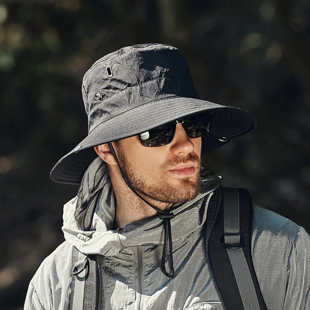 Unisex solhatt med UV-beskyttelse. Ideell turhatt og strandhatt for solskjerming, pustende & sammenleggbar.