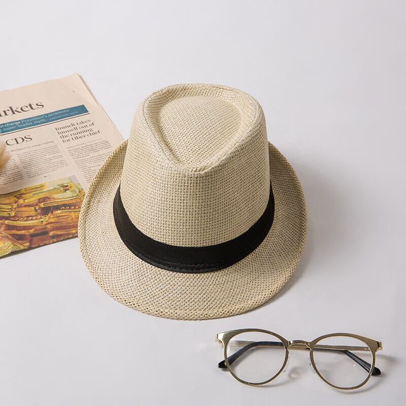 Unisex solhatt, håndlaget Trilby, behagelig å ha på, ideell for varme sommerdager
