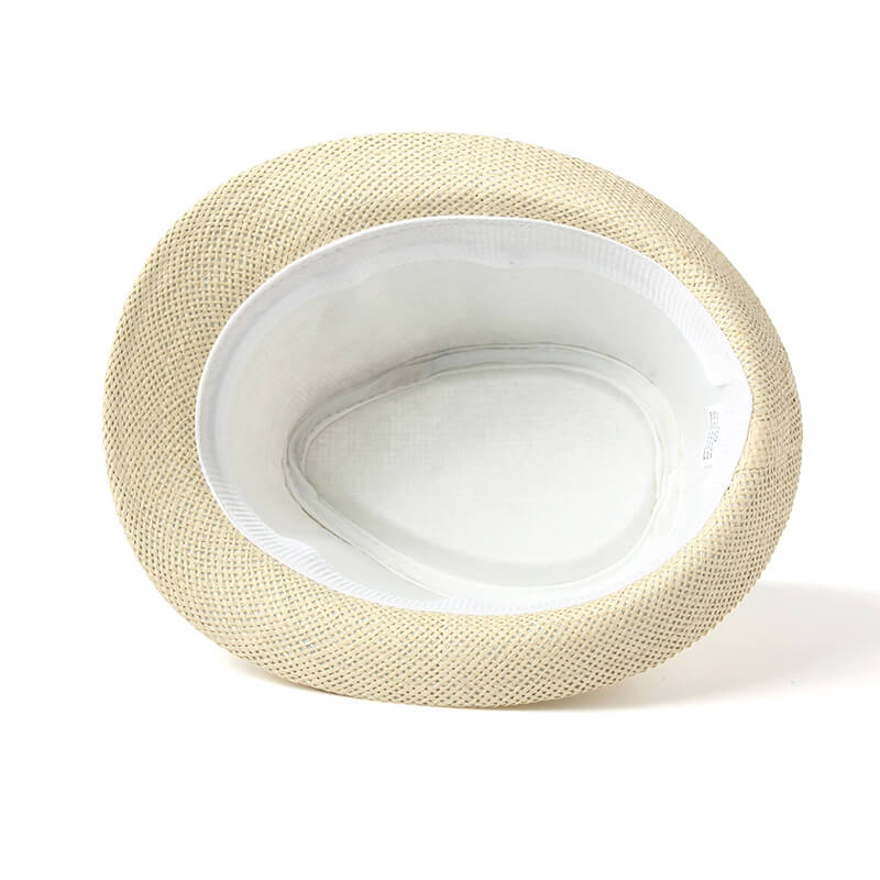 Klassisk unisex sommerhatt, Trilby, håndlaget, dekorert med et diskret bånd