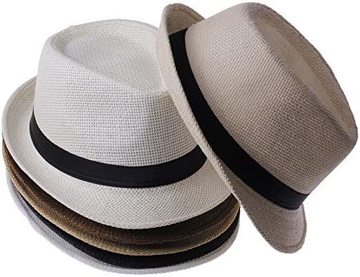 Håndlaget hatt, Trilby-stil, unisex, sommerlig tilbehør for dame og herre