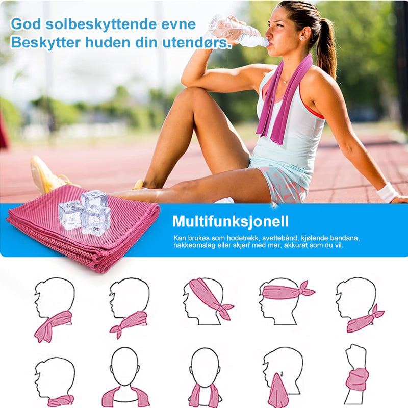 Kompakt og lett mikrofiber kjølehåndkle, ideelt for fitness, reise og varme sommerdager.