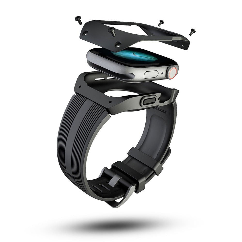 Multifunksjonell smartklokke beskyttelsesrem og deksel i silikon, støtsikker og 44mm kompatibel.