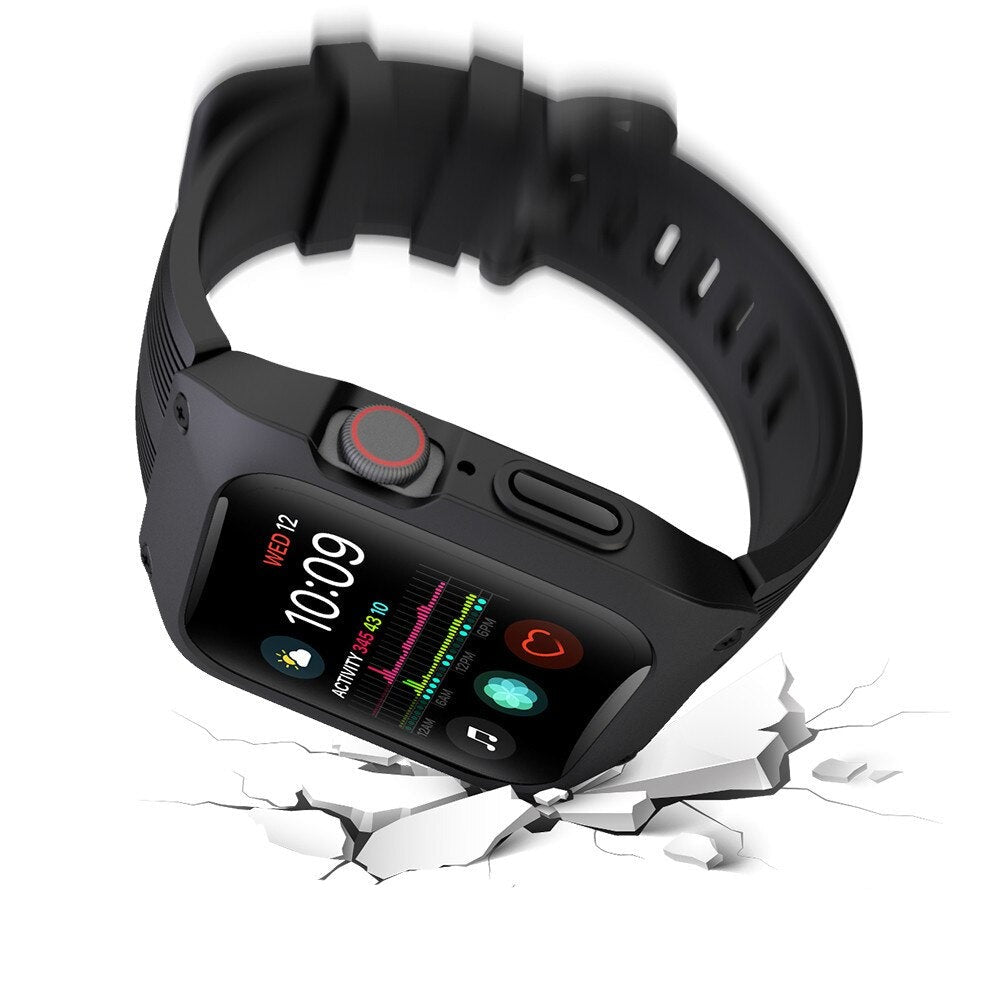 Essensielt smartklokke tilbehør: Støtsikker silikonrem og deksel for 44mm smartklokker.