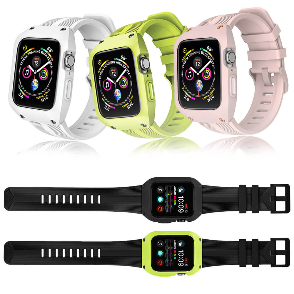 Kombinert klokkerem og deksel i silikon for 44mm smartklokke. Støtsikker for daglig bruk.