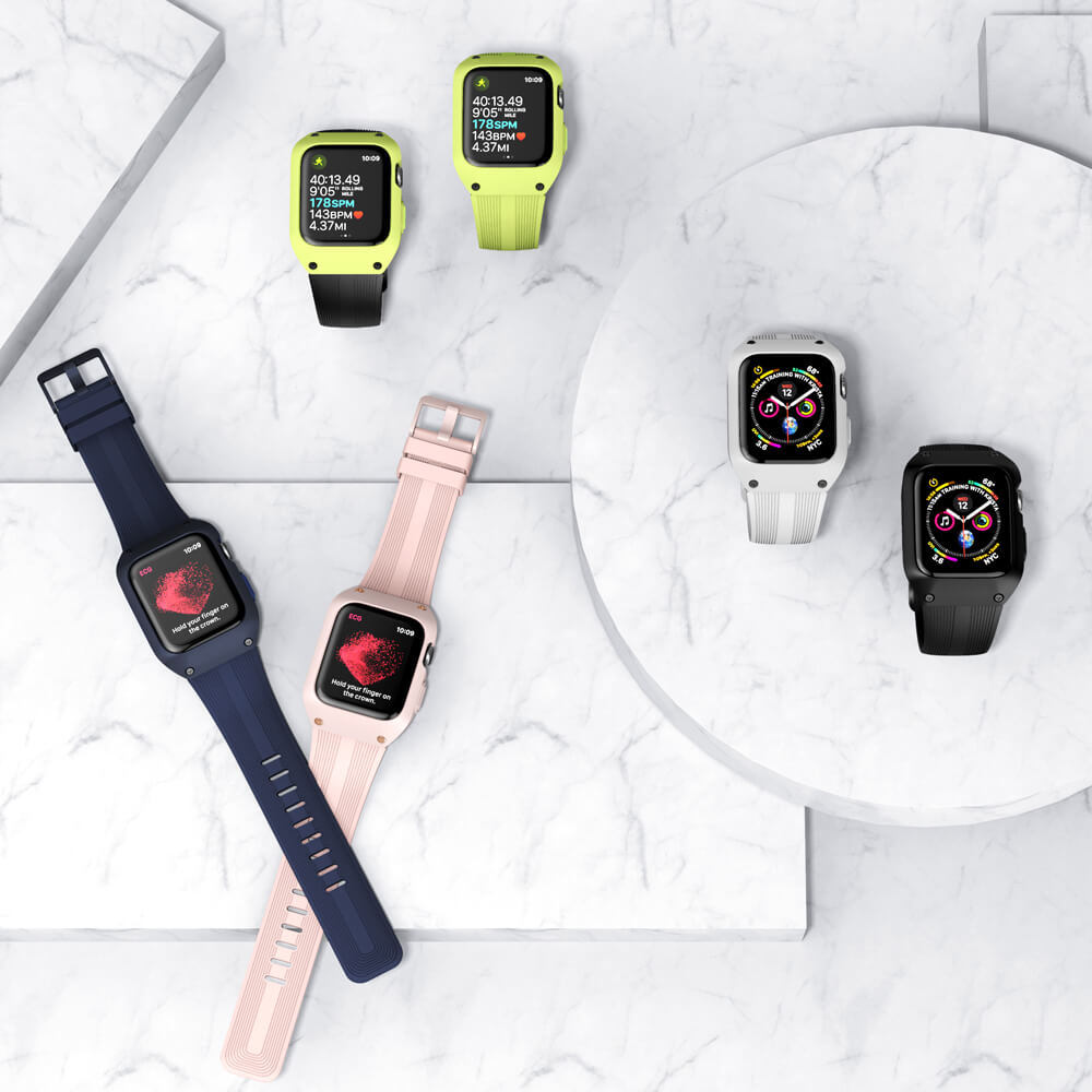 Robust silikon klokkerem og støtsikkert deksel for 44mm smartklokke. Beskyttelse for alle.