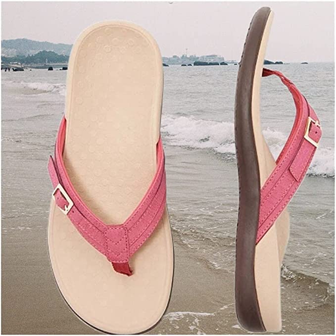 Flip-flops med avansert buestøtte og demping, ideelle for fotpleie og komfort. Ergonomiske sandaler.