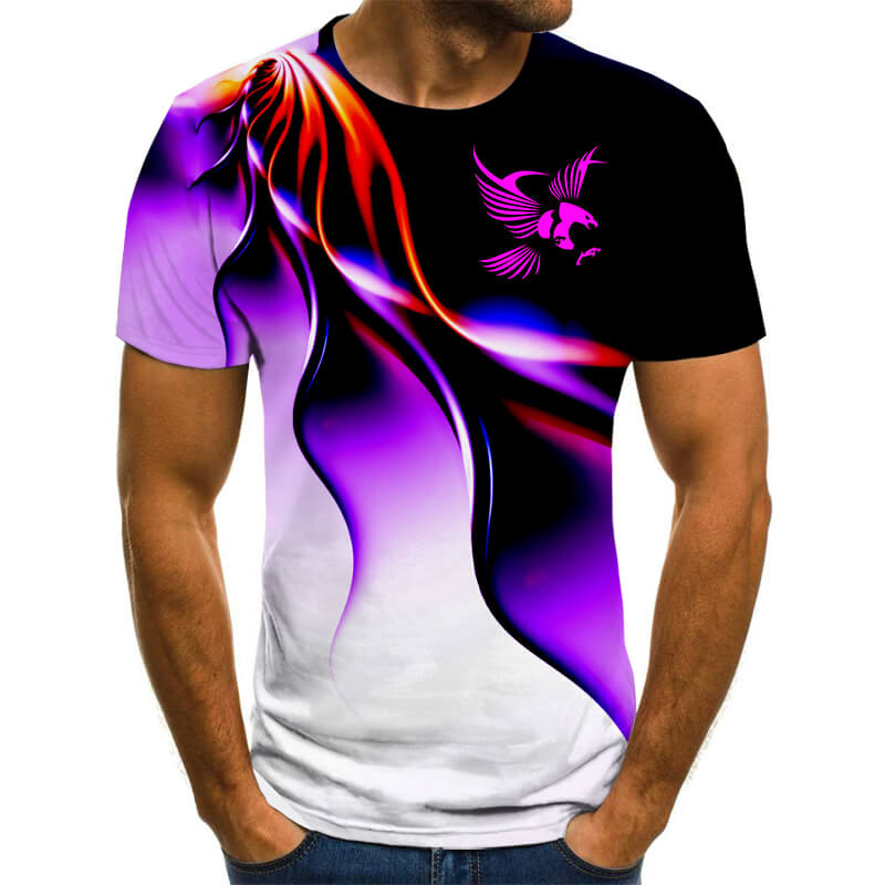 Komfortabel 3D-design t-skjorte i pustende polyester. Ideell for trening og sportsklær.