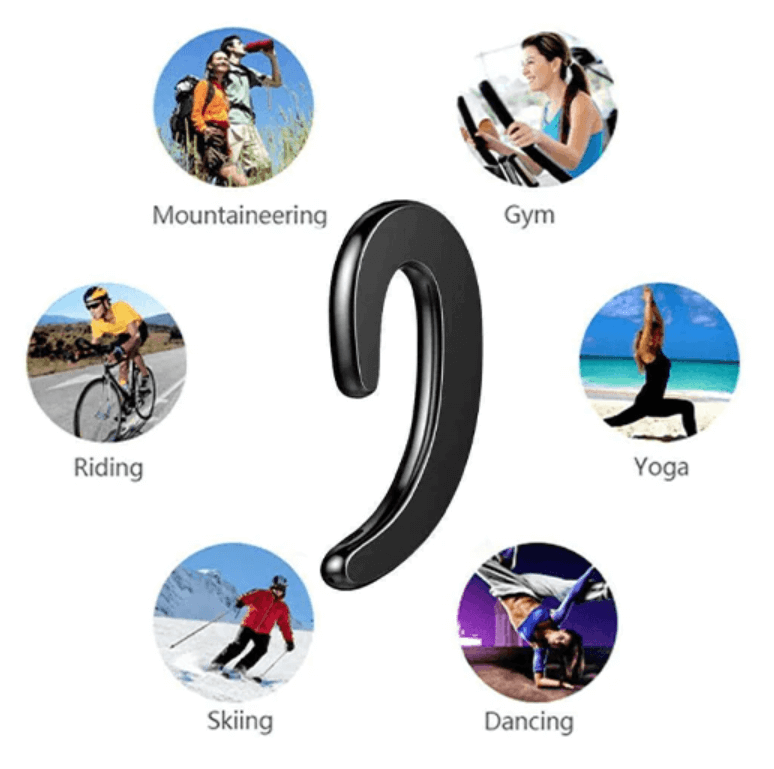 Moderne Bluetooth sportshodetelefoner med beinledning, sømløs trådløs musikk under aktivitet.