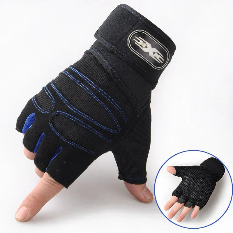 Robuste unisex treningshansker for gym og vektløfting, med forsterket håndleddsstøtte.