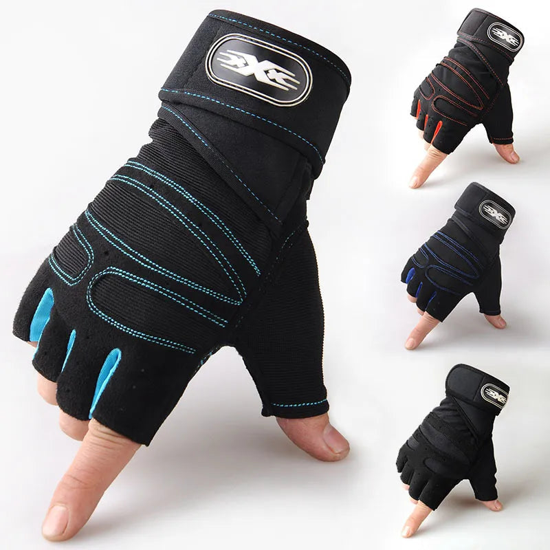Beskyttende unisex treningshansker med håndleddsstøtte, ideell for tung styrketrening.