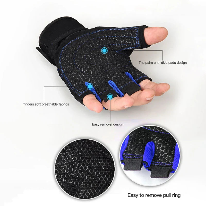 Essensielt gymutstyr: Unisex treningshansker med håndleddsstøtte for bedre grep.