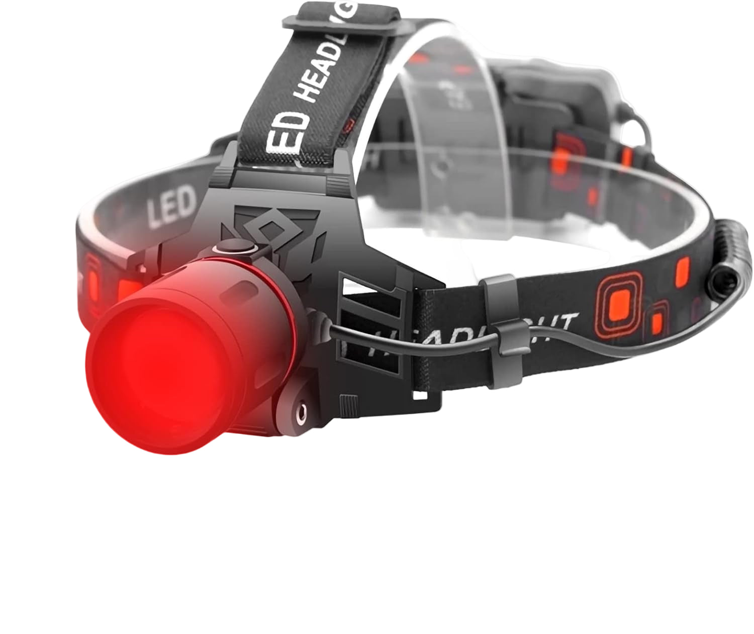 Unisex USB oppladbar LED-hodelykt for utendørsbruk, camping og fotturer. Håndfri og vannbestandig.