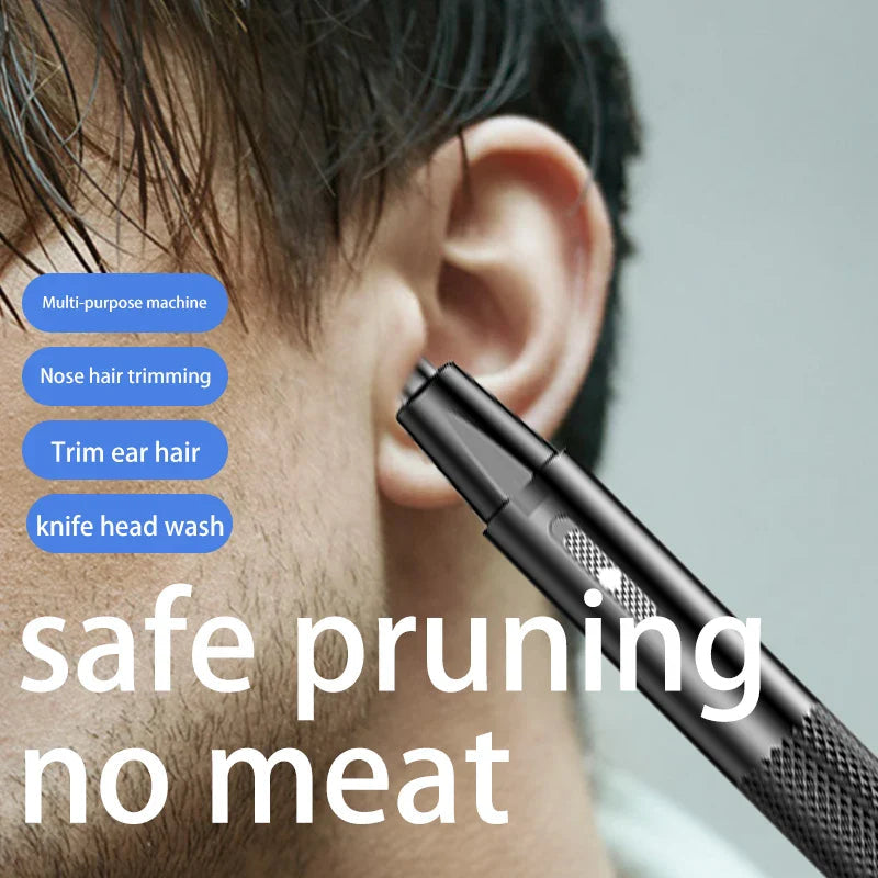 Kompakt USB oppladbar elektrisk nesehårtrimmer for enkel og skånsom ansiktspleie.