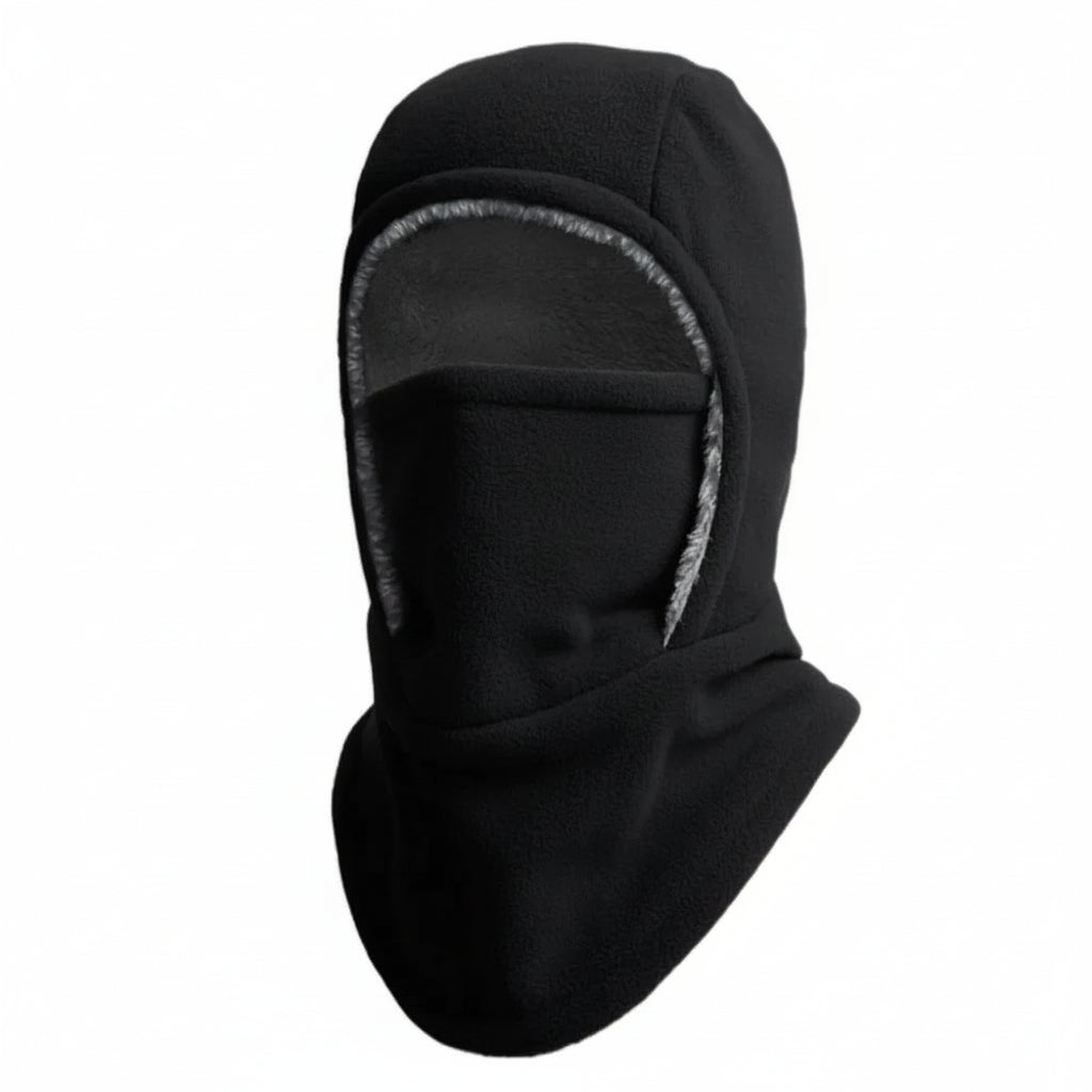 Ergonomisk designet balaklava i fleece, vindtett og varm. Passer perfekt for under hjelm.