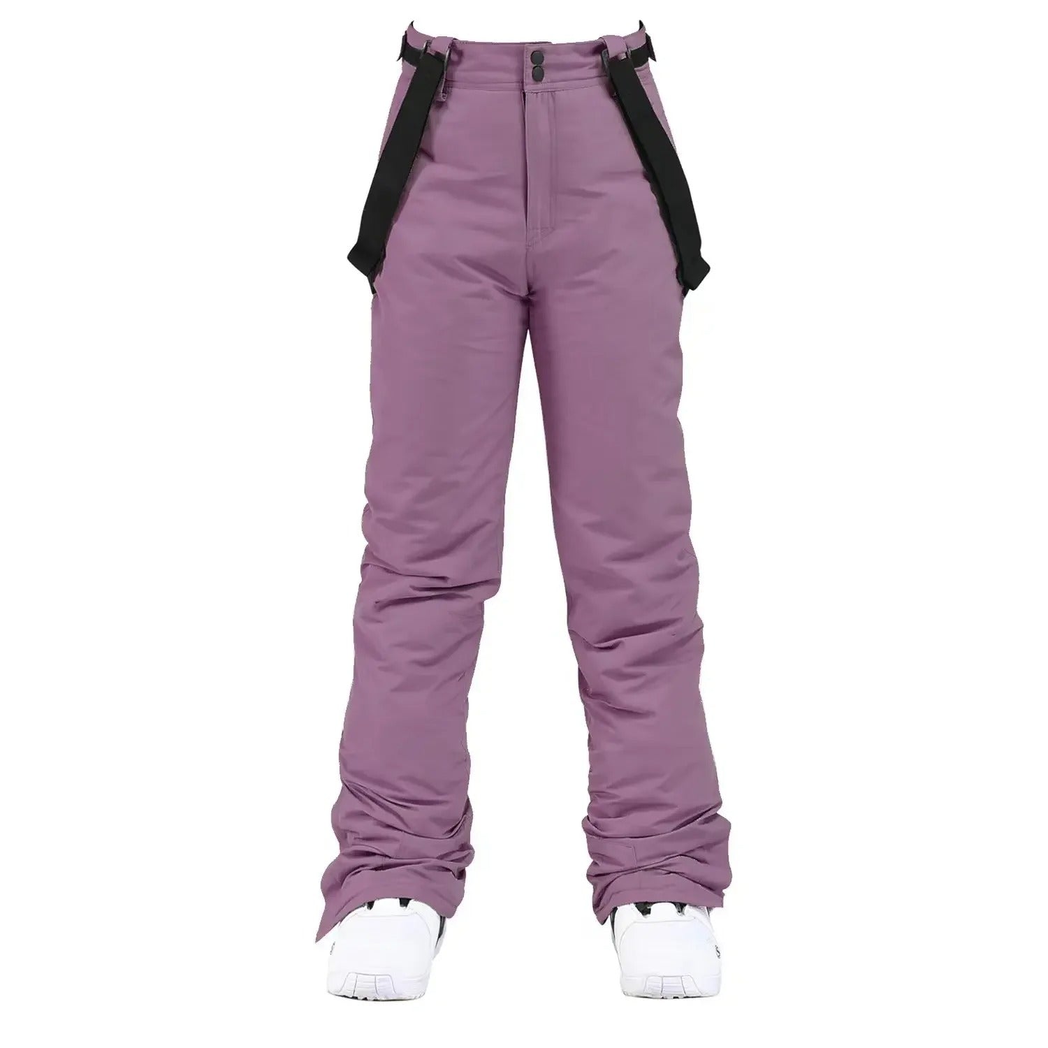 Bakside av unisex skibukse med suspensorer. Forbedret passform for ski, snowboard & aktivitet.