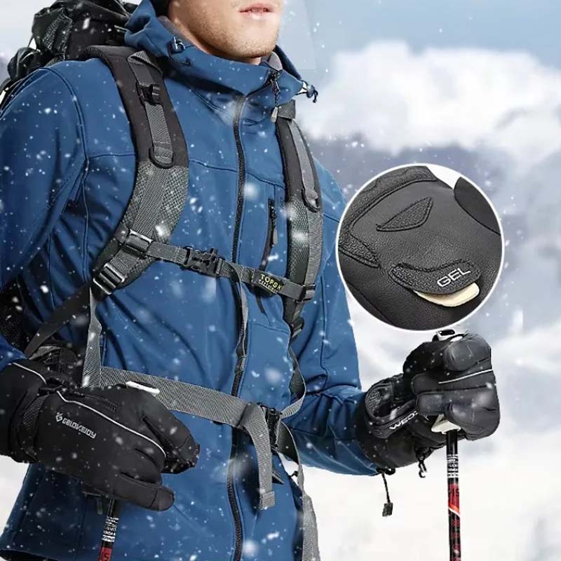 Varme fleece vinterhansker for ski, sykling og utendørs bruk. Vindtett, vanntett og med berøringsskjerm.