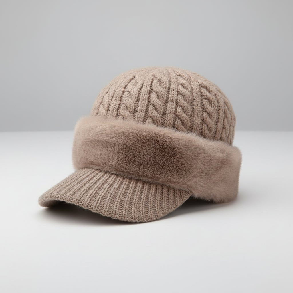 Robust unisex vinterlue, trapperhatt-stil, med integrert hørselvern og varmt pelsfôr.
