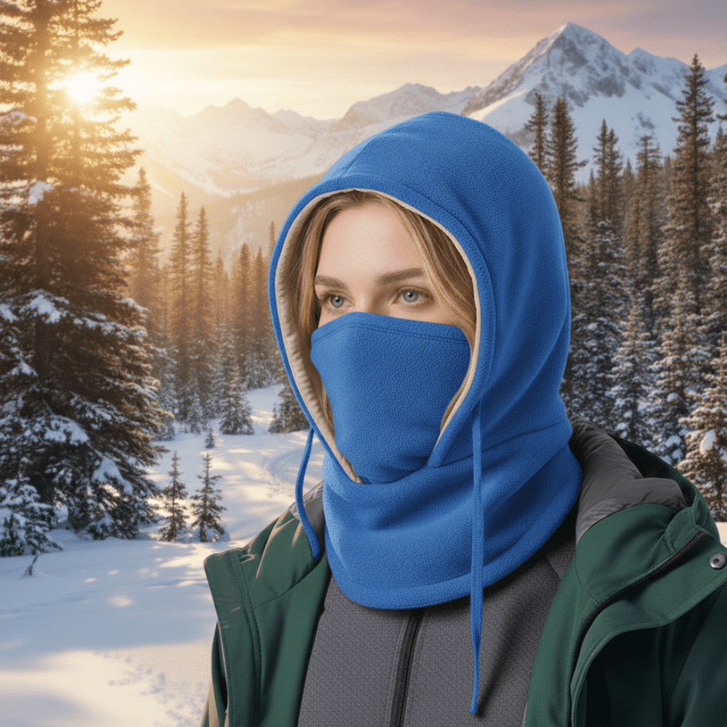 Komfortabel og vindtett unisex lue. Perfekt hodeplagg for vinteren, med fleecefôr og nakkevarmer.