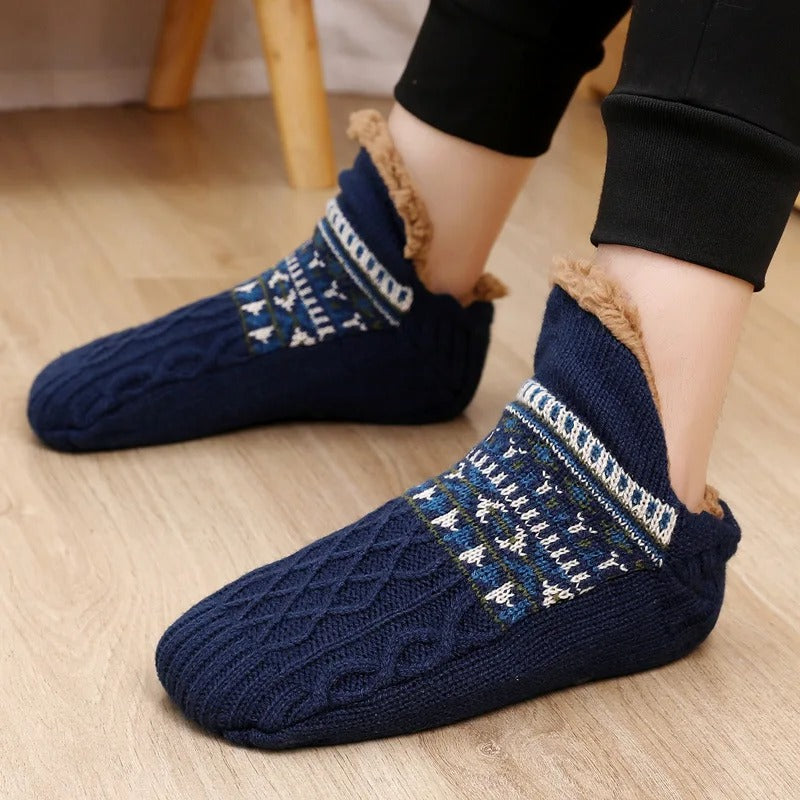 Hygge-fremkallende varme hjemmesokker. Unisex anti-skli sokker for vinterkomfort hjemme.
