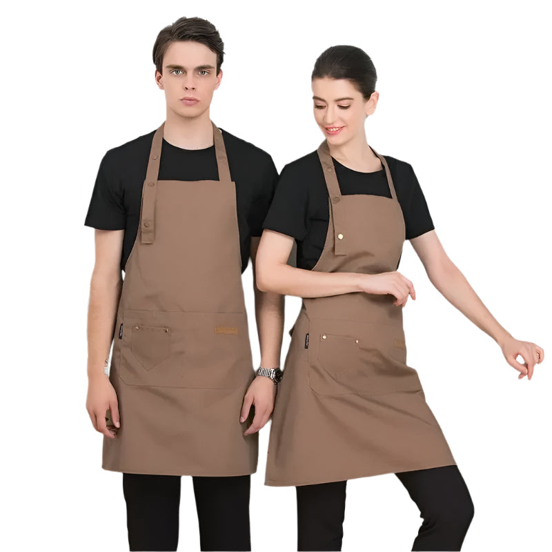 Unisex vanntett forkle for kjøkken i grått, for hjem og hage, flekkavvisende under matlaging og baking.