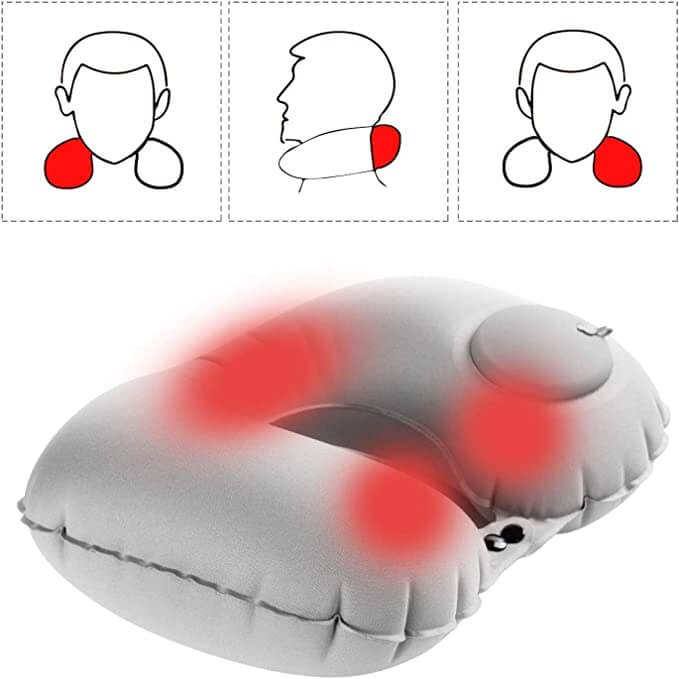 Nakkepute for komfortabel avslapning. Oppblåsbar og ergonomisk for optimal støtte.