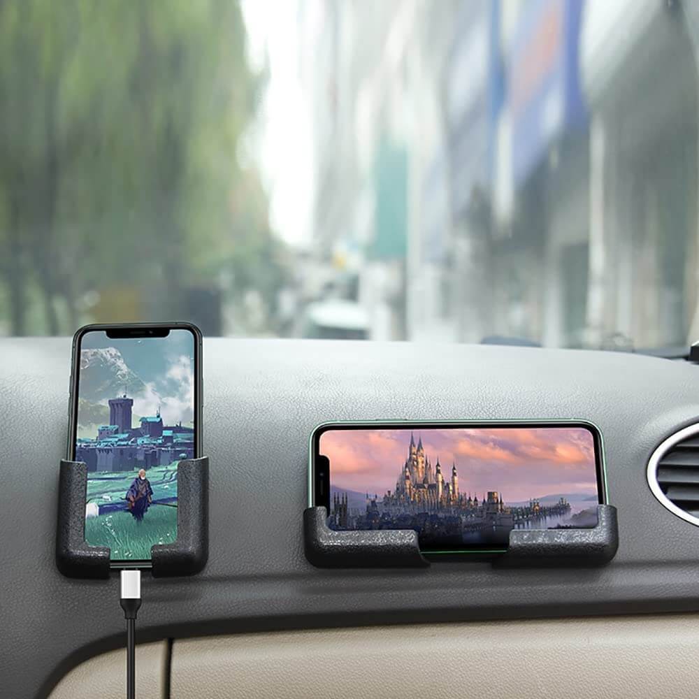 Kompakt selvklebende telefonholder. Universal tilbehør i PVC for håndfri bruk overalt.