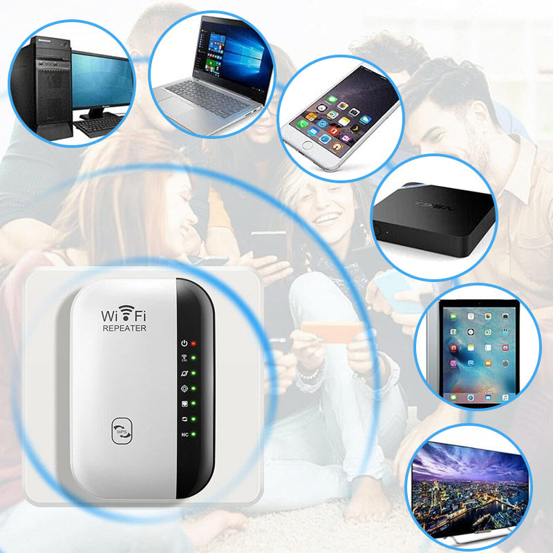 Trådløs nettverksforlenger som sikrer raskt internett i stue og kontor. Enkel plug-and-play.