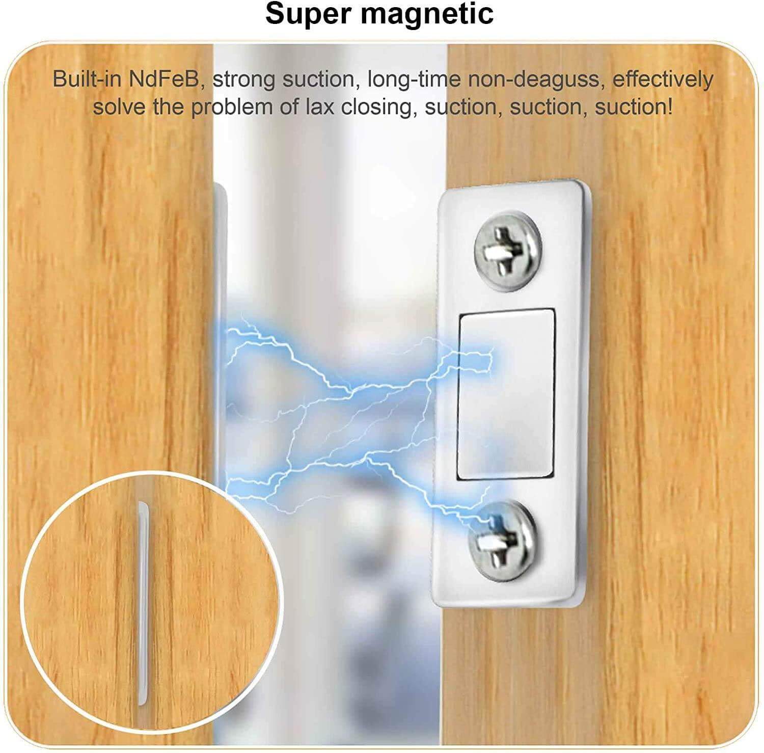 Den ultratynne profilen av usynlig magnetisk lås, viser diskret design i rustfritt stål for moderne hjem.