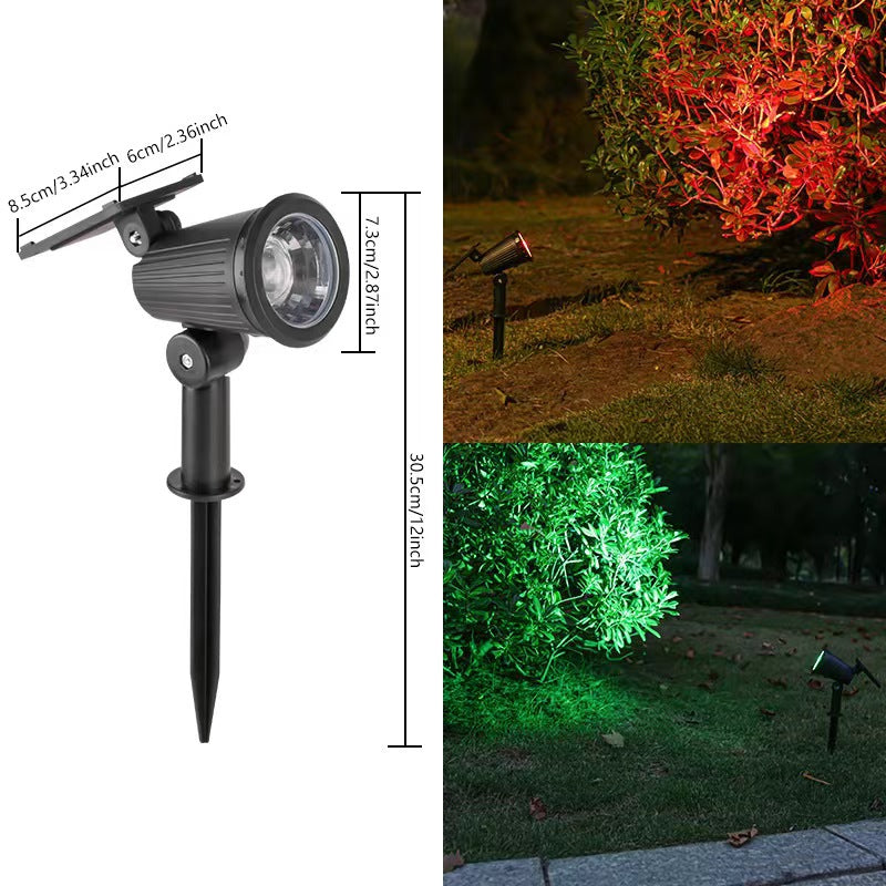Fleksibel utendørs spotlight med LED og solcelle, ideell for all type hagebelysning.