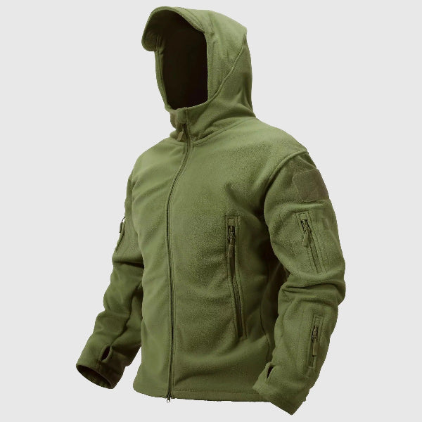 Isolert herre hettejakke i fleece, perfekt for kalde dager. Varm og slitesterk vinterjakke for menn.