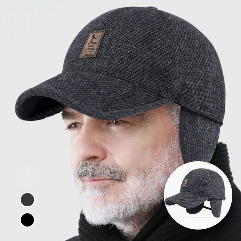 Varm unisex baseballcaps i ull med øreklaffer for vinterbruk og kuldebeskyttelse.