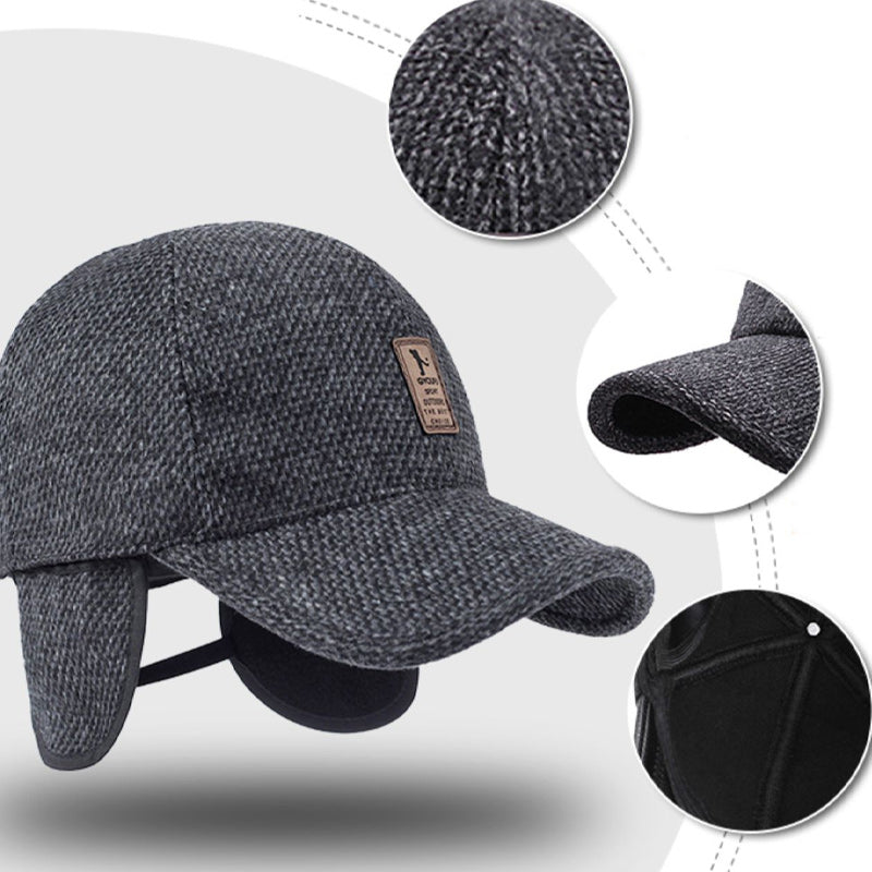 Vinter baseballcaps for herre og dame med foldbare øreklaffer for ekstra varme og komfort.