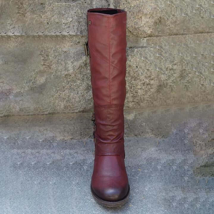 Praktiske og stilige høststøvler, vintage modell med glidelås, for kvinner som verdsetter kvalitet.
